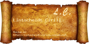 Lintscheidt Cirill névjegykártya